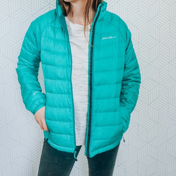 Eddie Bauer Jackets & Blazers - Eddie Bauer Teal Goose Down Puffer Jacket Small